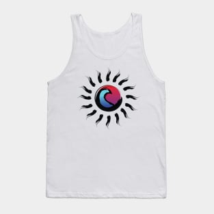 Sun Design with a wave and sunset Tank Top